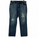 Time Tru Jeans Women 14 Blue Denim Destroyed High Rise Wide Leg Casaul Wear