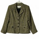 Norton McNaughton Blazer Women 10 Yellow Black Textured Vintage Fully Lined
