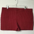 NWT Ann Taylor Loft Shorts 16  Red Gray Stripe Front Back Pockets Summer Wear