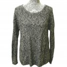 AMERICAN EAGLE Sweater Womens Large Black Heather Round Neck Long Sleeve Ribbed