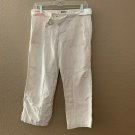 BCBG Maxazria Pants Womens Sz 4 Mona Capri Cropped Low Rise Flat Front Tan Belt