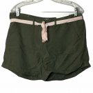 NWT Ann Taylor Loft  Shorts Size 6 Green Pink Ribbon Front Back Pocket Summer