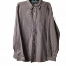 Nautica Shirt Men XL Grey Solid Collared Long Sleeve Button Front Front Pocket