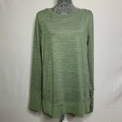BCG Pullover Women XL Green Solid Long Sleeve Round Neck Jogging Running Sport