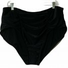 Terra&Sky Swimsuit Bottoms Women 2X Black Solid Scrunched Sides Swimwear Beach