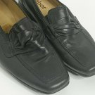 Gabor Loafer Shoes Women Size 5.5 Black Solid Squared Toe Upper Leather Slip On