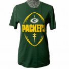 Green Bay Packers Shirt Women Green Yellow "Packers" Logo Short Sleeve Football