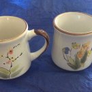 Sunnycraft Mugs 21123 Stoneware Hand Decorated Floral Set Of 2