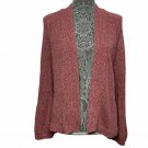 Ann Taylor Cardigan Large Mauve Open Sweater Bell Sleeve Loft Ribbed NWT Pink