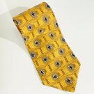Guess Tie Yellow Blue USA made 100% Imported Silk Tie Mens Neck American Classic