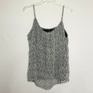 NY&C Shirt Women L Black White Honeycomb Round Neck Spaghetti Strap Cami