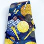 Beans McGee NeckTie Blue Multicolored Golf Design 100% Polyester Office Work