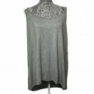 Ava Viv Tank Top Women 3x Gray Solid Sleeveless Round Neck Everyday Casual Wear