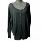 Lane Bryant Cardigan 14/16 Gray Button Up Long Sleeve Heathered Lightweight NWT