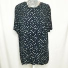 Norton McNaughton Shirt Size 14 Blue Tan Floral Round Collar Women Short Sleeve