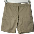 Ann Taylor Loft Shorts Women Tan Beige Bermuda Front/Back Pockets Size 2