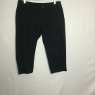 Columbia Pants Women 8 Black Solid Back Logo Capri Cropped Hiking Outdoor Sports