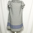 Philosophy Dress Womens Size L White Blue Small Floral Print Off The Shoulders