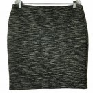 Ann Taylor Skirt Women LP Black White Heavy Textured Lined A-line Mini Short