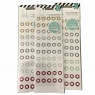 Heidi Swapp Reinforcements Glitter Stickers Gold Silver Red Blue Aqua Lot of 3