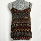 Sans Souci Top Tank Women S Black Flower Zig Zag Pattern