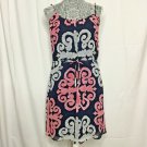Banana Republic Dress Blue Navy Pink Floral Scoop Neck Women Size 2 Skinny Strap