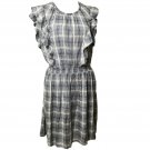 Universal Thread SS Dress Women XXL Plaid Gray White Knee Length New With Tags!