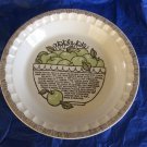 Royal China Plate Jeannette Vintage Apple Pie 2" x 10 1/2" Deep Dish Recipe