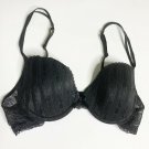 Passinata Bra Women 34B Black Lace Push-Up Embossed Pattern Sexy Lingerie