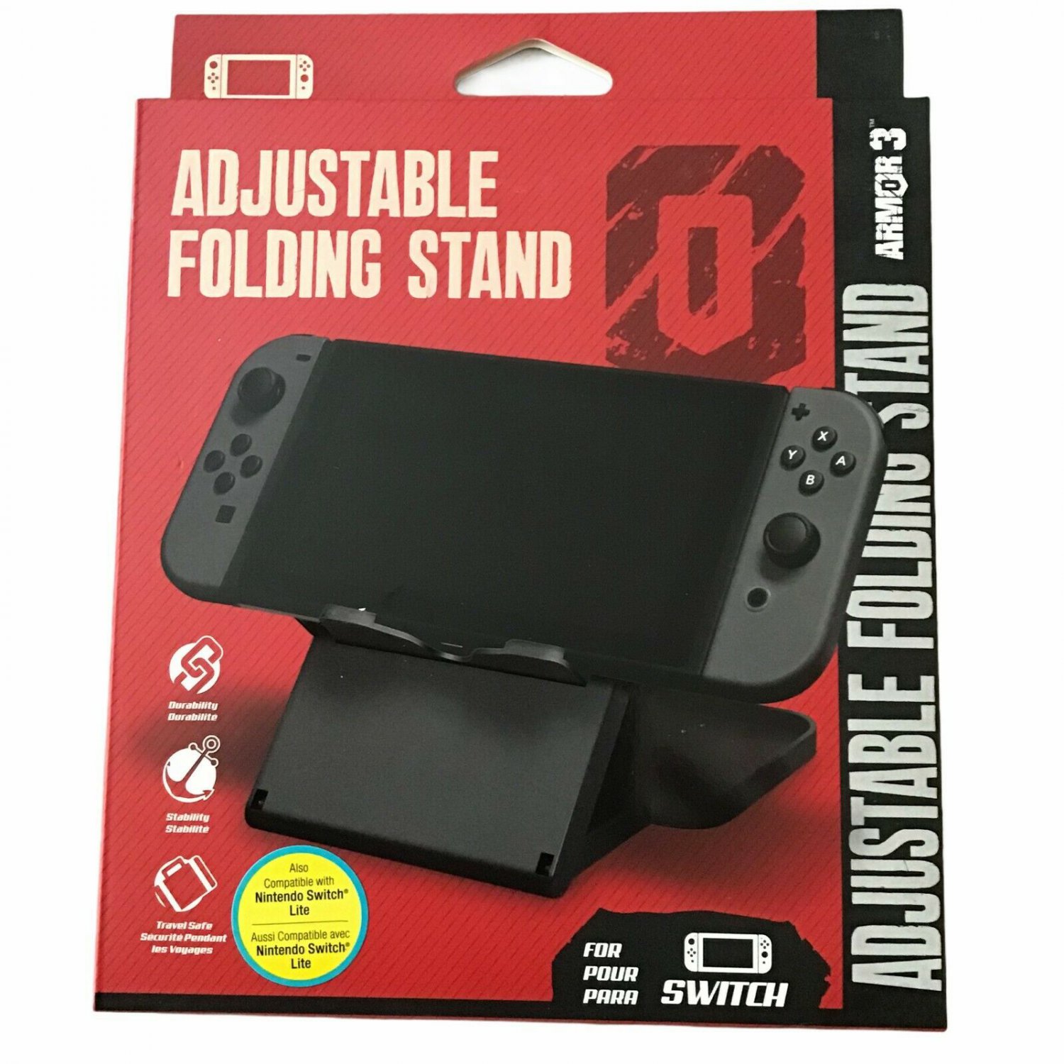 Armor 3 Nintendo Switch Adjustable Folding Stand Model M07264 Switch Lite NEW