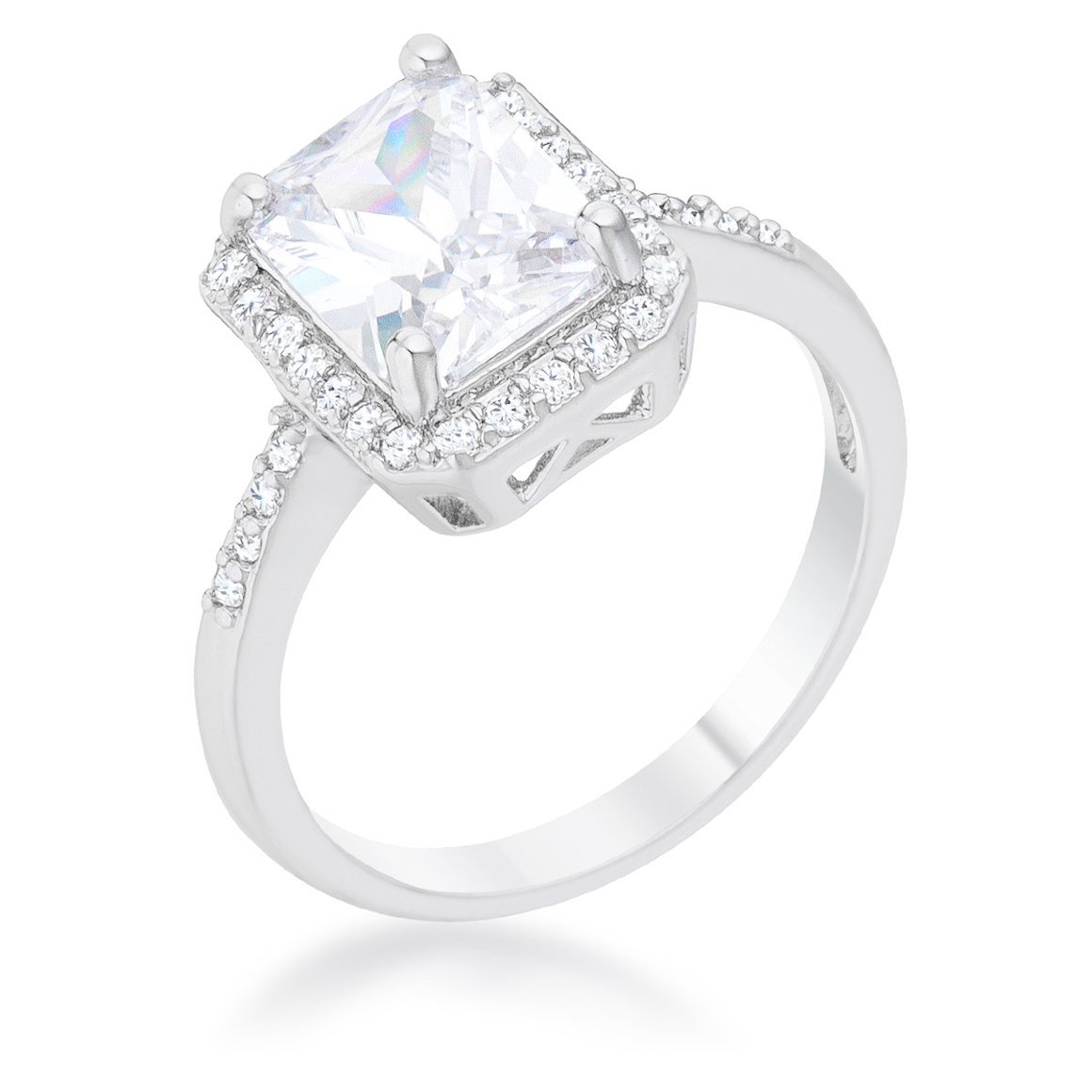 Cubic Zirconia Ariana 2.95 ct Rhodium Plated Classic Ring Just Reduced