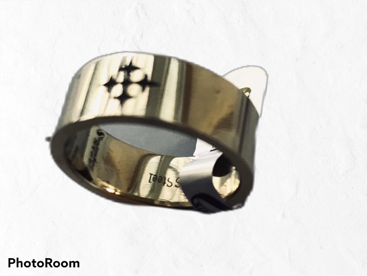 SALE!! Stainless Steel Gold Plated Ring with Cross Sizes 10.5 & 12 New