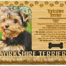Yorkshire Terrier Engraved Wood Picture Frame Magnet