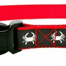 Maryland Blue Crab Large Red and Grey Reflective Dog Collar