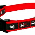 Maryland Blue Crab Small Red and Grey Reflective Dog Collar