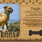 Puggle Engraved Wood Picture Frame Magnet
