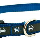 Maryland Blue Crab Small Blue and Grey Reflective Dog Collar