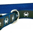 Maryland Blue Crab Large Blue and Grey Reflective Dog Collar