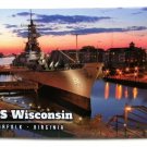 USS Wisconsin Norfolk Virginia Metal Fridge Magnet