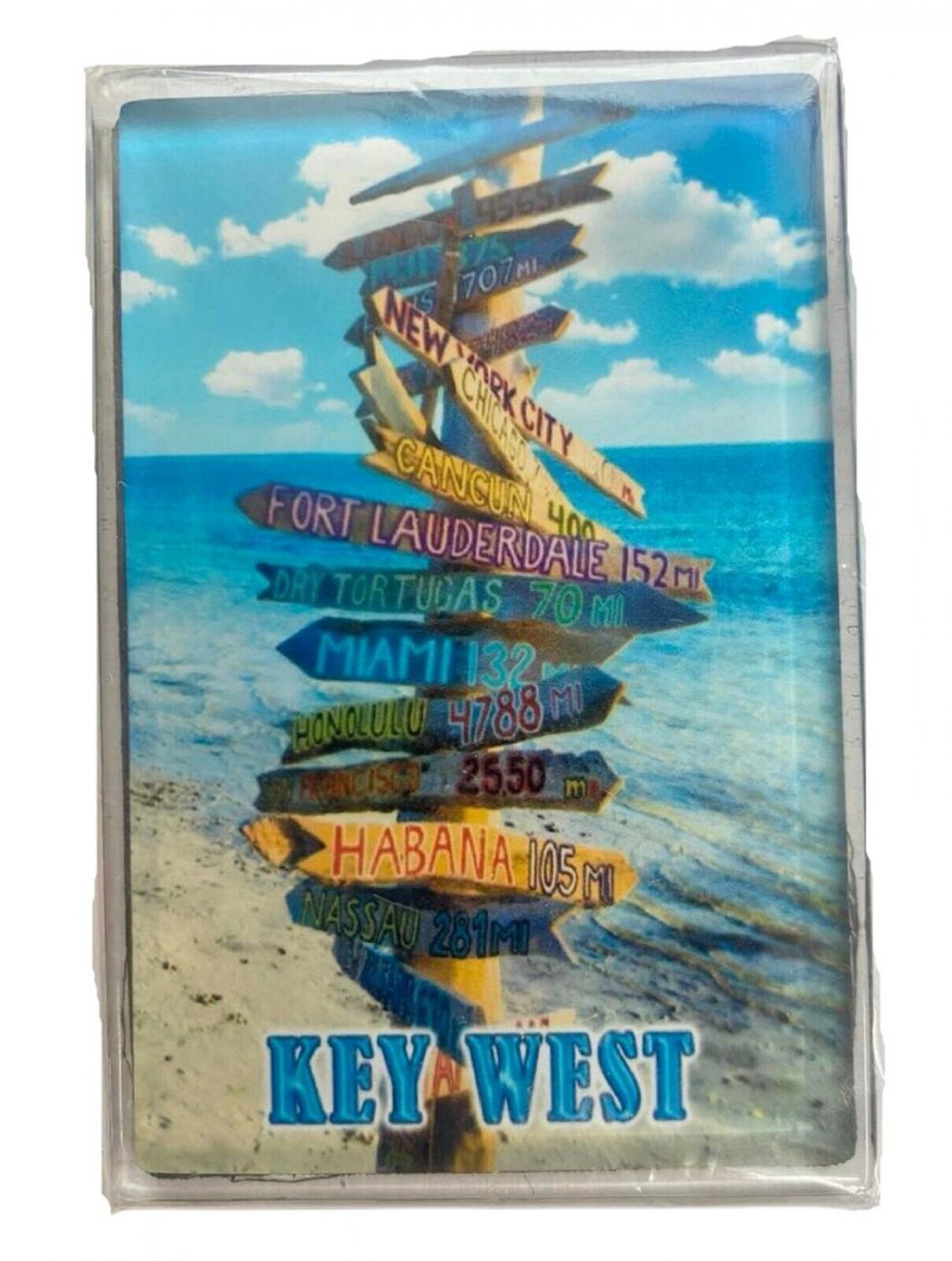 Key West Road Signs Glass Fridge