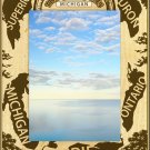 The Great Lakes Michigan Engraved Wood Picture Frame Portrait (4 x 6)