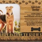 Airedale Terrier Laser Engraved Wood Picture Frame Magnet