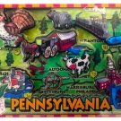 Pennsylvania Cartoon Collage Fridge Magnet