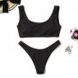 Foreign Trade Swimwear Printing Explosive Models Special Fabric Striped Solid Color Bikini