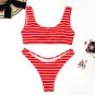 Foreign Trade Swimwear Printing Explosive Models Special Fabric Striped Solid Color Bikini