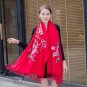 Cashmere Scarf Shawl Female Embroidered Fringed Scarf to Increase Warm Scarf