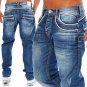 2018 New Men Fashion Casual Pants Jeans Jeans Denim Fashion Mens Trousers ( Size : XL ) Color : Blue