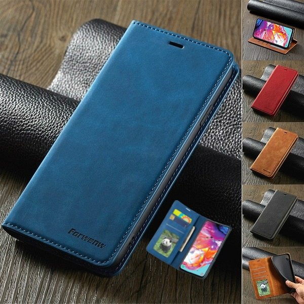 Luxury retro wallet leather case for galaxy s10 5G - Color : Blue