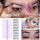 8pcs make up template for eyebrow shaper stencil template stencil template