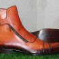 Handmade Men Single Buckle Strap Leather Boot, Men Stylish Ankle Zipper fashion Boot